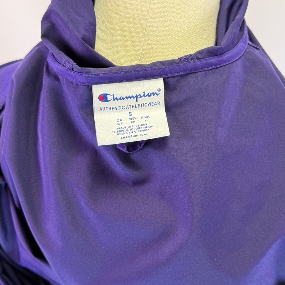 Champion LSU Windbreaker Men's Purple Hooded Half Zip Jacket Size S - Picture 6 of 7